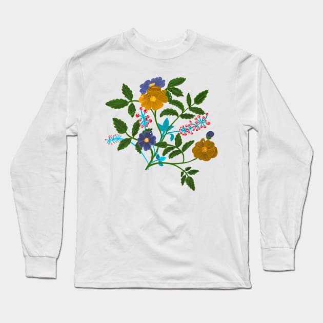 Wildflowers Long Sleeve T-Shirt by Floflo art